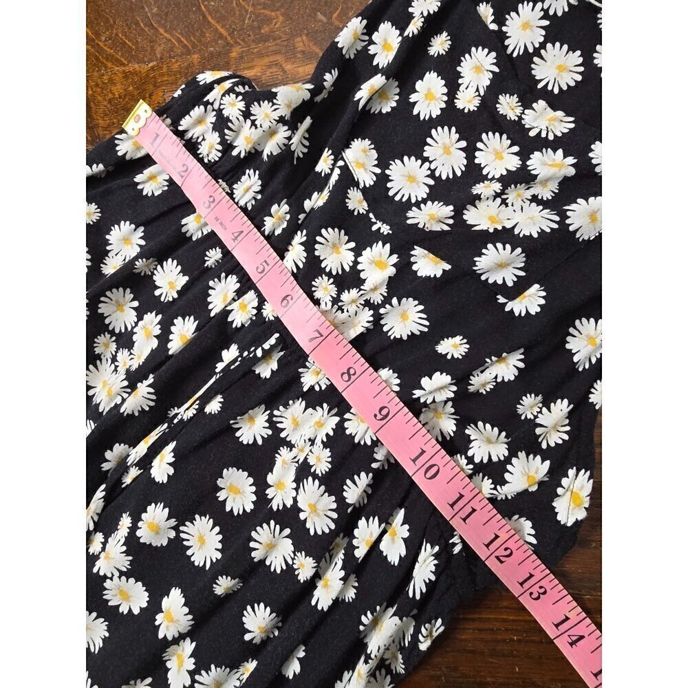 Y2K Wet Seal Black White Daisy Romper Jumpsuit Overalls - Picture 6 of 12